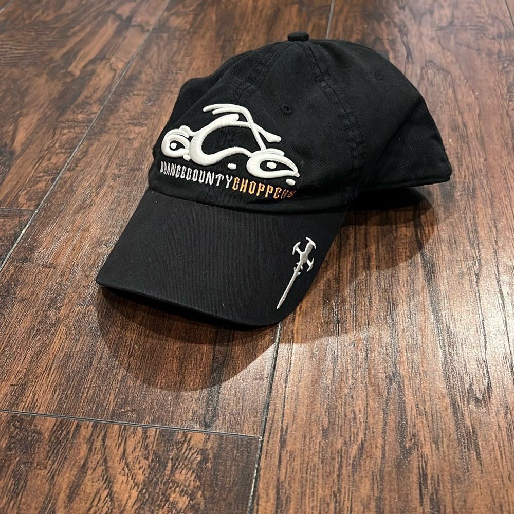 Orange County Choppers motorcycle hat cap Blue Orange Embroidered GUc